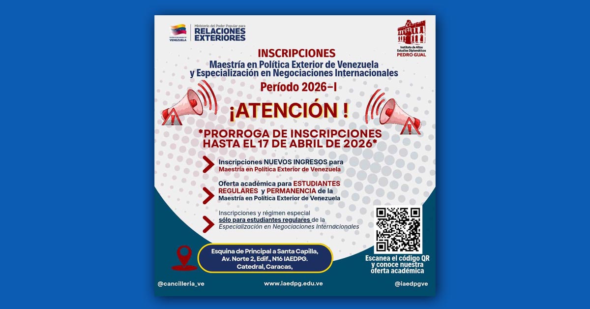 Prórroga de Inscripciones hasta el 17 de abril de 2026